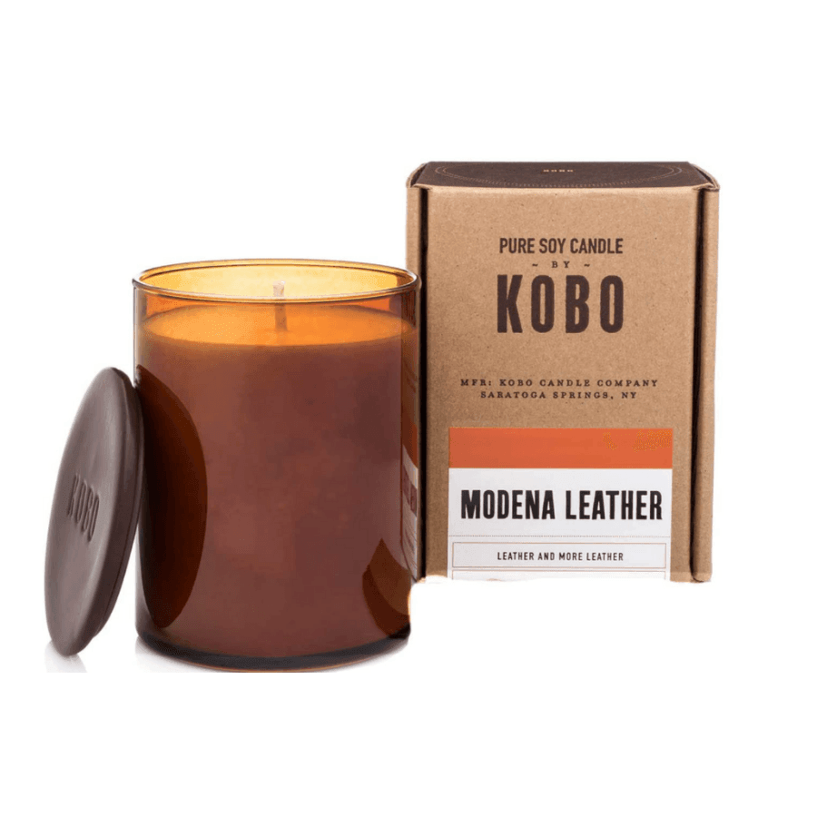 Kobo - Woodblock Modena Leather Pure Soy Candle 312g - Ascent Luxury Cosmetics